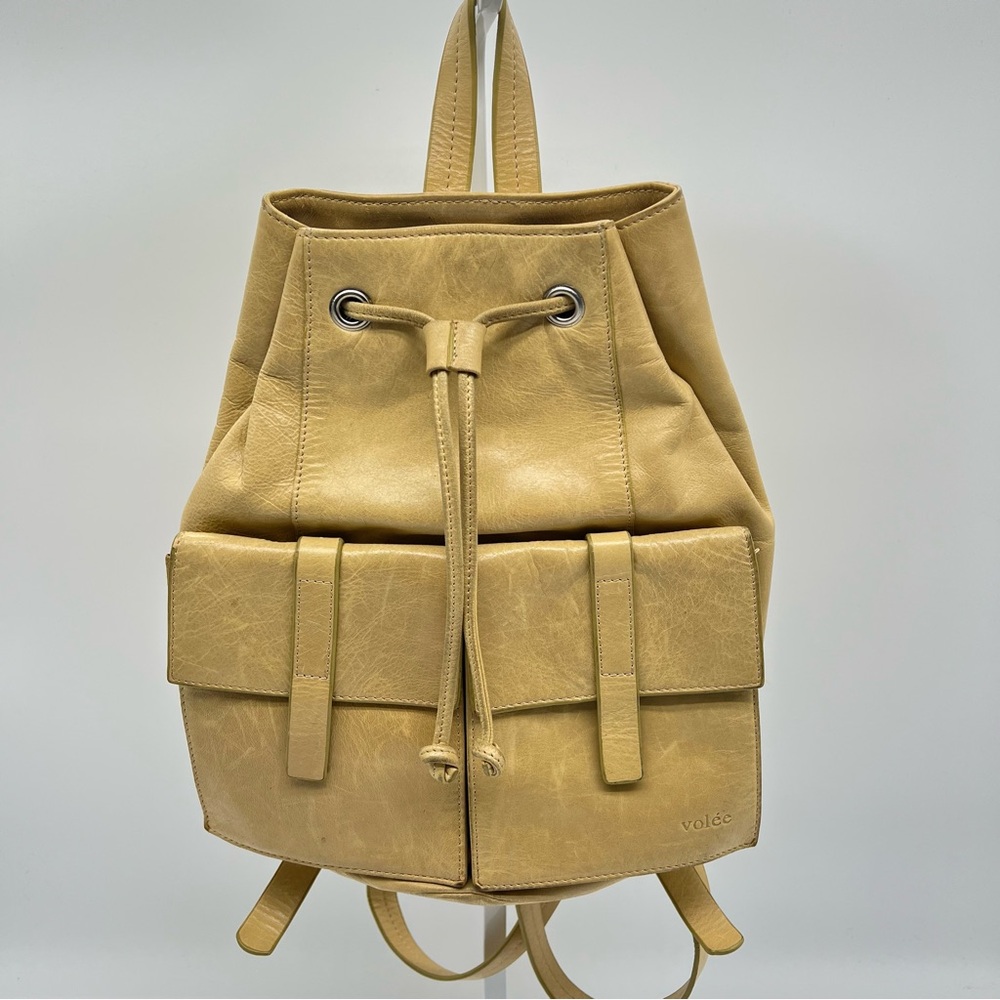 Volée Drawstring Backpack Yellow/Tan Beige - Picture 4 of 14